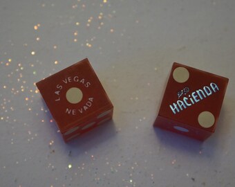 1950's Las Vegas Hacienda Hotel Red Bakelite Dice! Retro Las Vegas- fun gift