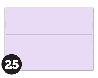 A7 Light Purple Envelopes for 5 x 7 Invitations, Photos and Cards, Lavender, Pack of 25
