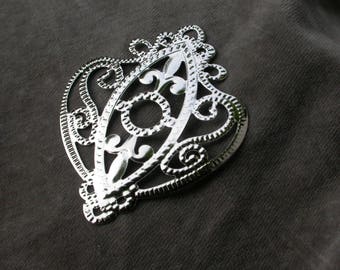 set of 2 pendants filigree silver 6.6 cm