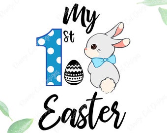 My 1st easter Svg, My first easter svg, 1st easter Cutfile, Easter bunny svg, Clipart for Cricut- eps,png,svg,dxf files. Easter boy shirt