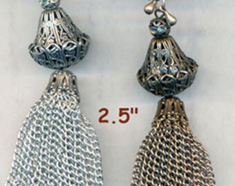 HANDMADE TASSELS, VINTAGE Components, Rhinestone Bead