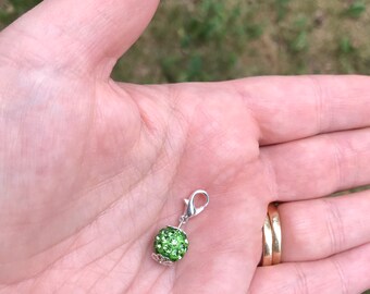 Rhinestone Dangle - Lime Green Pavé