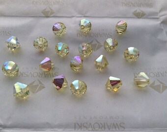 Swarovski #5301 Crystal Jonquil AB Bicone Faceted Beads 4mm 5mm 6mm 8mm
