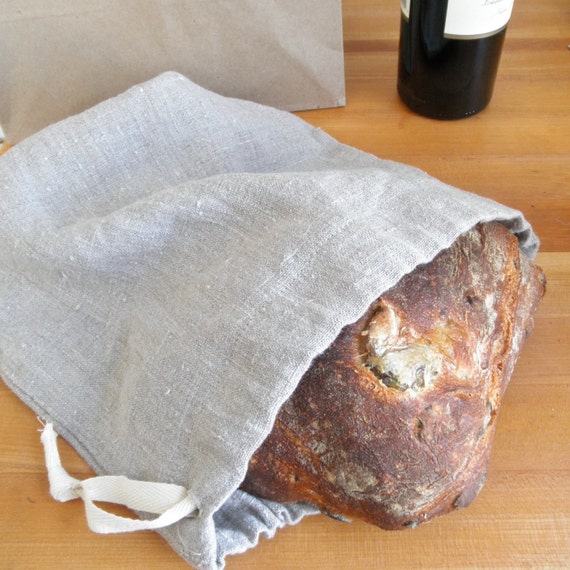 Linen Bread Bag Natural Linen Bread Bag Round Loaf Reusable