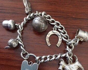 Vintage Silver Charm Bracelet