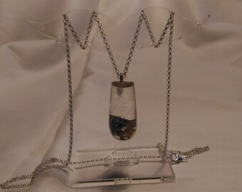 925 sterling silver necklace with epoxy resin pendant with clock gears