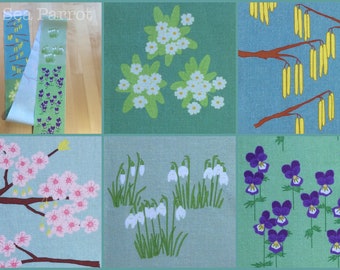 Spring flower fabric - 5 designs
