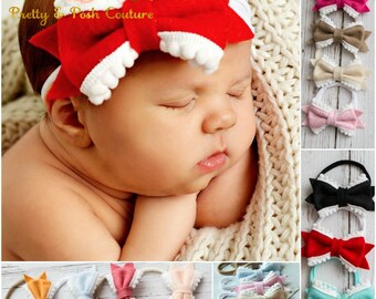 Nylon baby headbands, nylon headbands, infant headband, newborn headband, baby girl headbands, Baby Bow Headband, Baby Hair Bows, Baby Bows.