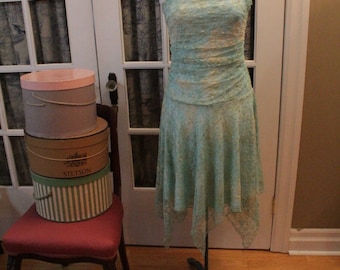 1990's Party Dress with Handkerchief Hem