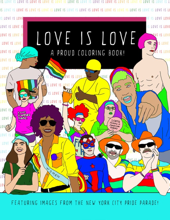 Love Is Love Coloring Book Gay Pride Parade LGBT Printable