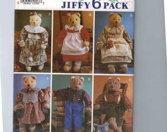 Craft Sewing Pattern Simplicity 7649 Stuffed Teddy Bear and Clothes Boy Girl Stuffed Animal UNCUT