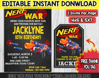 Dart Invitation, Dart Gun War Party Invite, Gun War Invitation, Dart Gun Digital Invitation, Dart Invitation, Invitation Instant Download