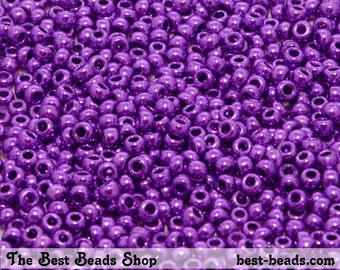 25g (1600pcs) Metallic Purple Rocaille 9/0 (2.6mm) Preciosa Czech Glass Seed Beads