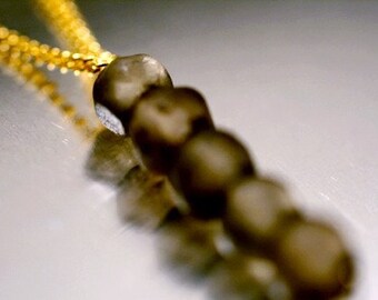 Faceted Seaglass Necklace -- Smoky Quartz
