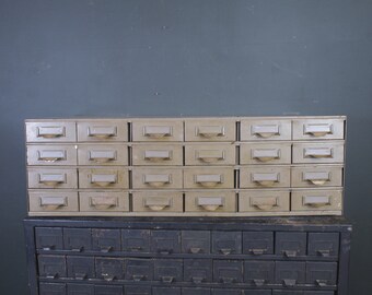 Industrial Cabinet / Vintage Lyon 24 Drawer Metal Parts Cabinet