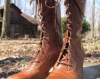 Nice Used Vintage Leather Granny Boots