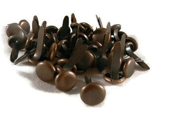 Antique Copper Brads Large Round Brads Bronze | Paper Fasteners | Scrapbooking | Card Making