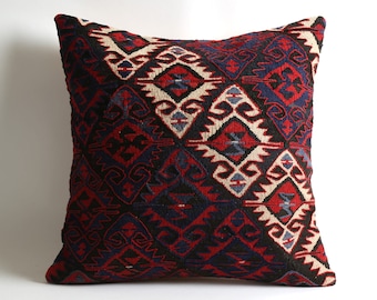 Kilim rug pillow 20x20 inch kilim pillow cover ethnic pillow, pillows kilim cushion moroccan pillow floor pillow wool kilim rug