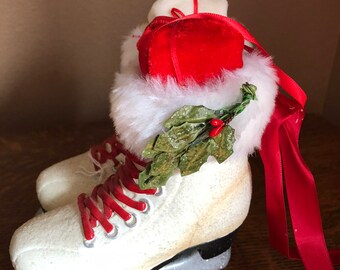 Ice Skates Ornament, Door Hanger, Frosty