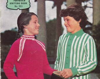 ON SALE Paton's Knitting Pattern No 553 for Girls aged 5 to 16 years - Vintage 1950s