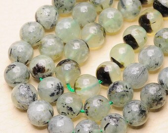 Natural Prehnite 10 mm round bead 16" strand (#J1411)