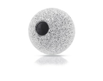 Sterling Silver 3mm Stardust Round Shiny Beads - 1.2mm hole - 48 pcs. - Seamless, Findings, Supplies