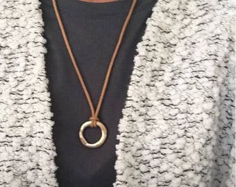 Zen, Enso, Circle Necklace, Organic Shape
