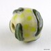 Yellow and Dark Green Ceramic Bead, Yellow Bead, Focal Bead, Stoneware Bead, Unique Bead, focal bead, unique beads, textured bead