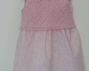 Pink cotton pinafore dress