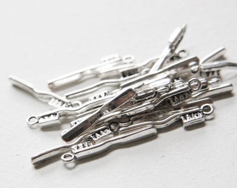 20pcs Oxidized Silver Tone Base Metal Charms-Brush 30x5mm (14208Y-C-175)