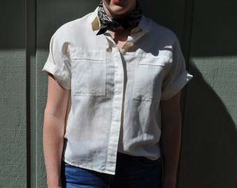 Vintage Safari Dolman Sleeve Button Up Blouse- Size 12