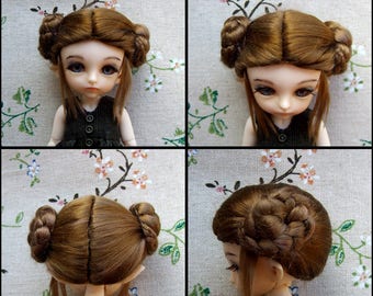 bjd wig doll, hairstyle of a bagel