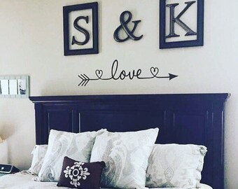 Love Arrow Decal, Love Decor, Wall Decal, Bedroom Decor, Love Wall Decal, Wedding Decor, Bedroom Wall Decal, Nursery Decor, Arrow Decor