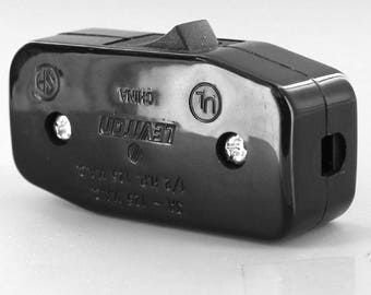 Inline Lamp Switch - Black- Cord Switch - Rocker Switch