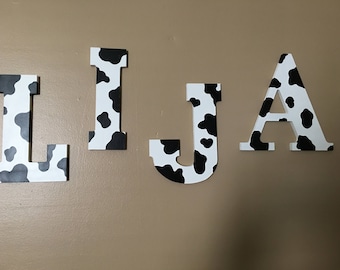 Download Cow print letters | Etsy