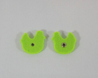 Embellishments/applique/subjects felt green hens