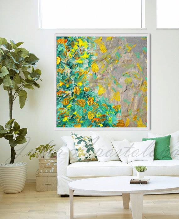 Items similar to Yellow and Green, Abstract Painting, Modern Art, Print