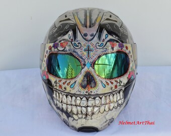 Predator helmet,Custom helmet,Handmade helmet,Airbrushed helmet,Painted helmet,Motorcycle helmet,Casque helmet