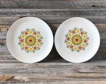 Vintage Steubenville Pottery Yorktown Dinner Plates, Canonsburg Pottery