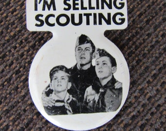Vintage Boy Scout Pinback Button I'm Selling Scouting BSA Free Shipping