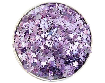 Purple Star Edible Glitter - metallic purple star glitter sprinkles, edible purple glitter stars, purple star sprinkles
