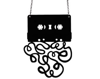 The Mixtape Breakup Necklace - Laser Cut Acrylic - Cassette Tape (C.A.B. Fayre Original Design)