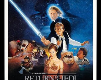 Vintage Return of The Jedi Star Wars Movie Poster A3/A2/A1 Print