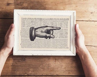 Pressure TO THE RIGHT - antique book page - landscape