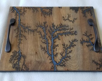 Serving tray,cheese board,Charcuterie,fractal burning,unique