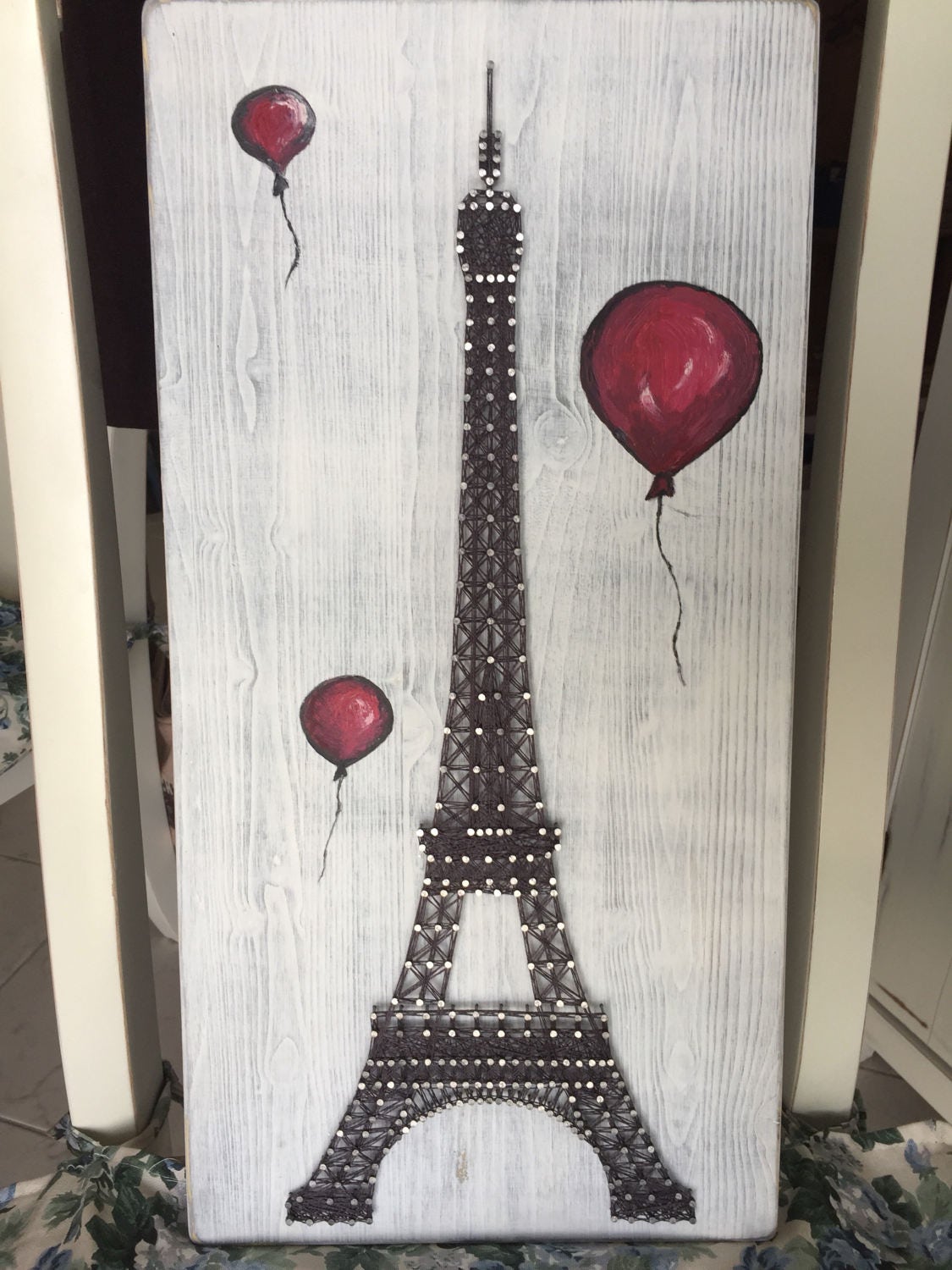  String  art  Eiffel  Tower  with Balloons