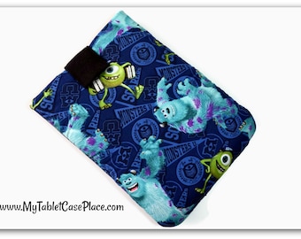 Handcrafted, Tablet Case, iPad Case, Monsters University, iPad Mini Case, Kindle Case, Tablet Sleeve, Cozy, Handmade, FOAM Padding, Gift