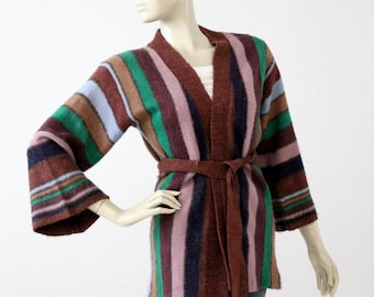 1970s hippie sweater, vintage wrap cardigan