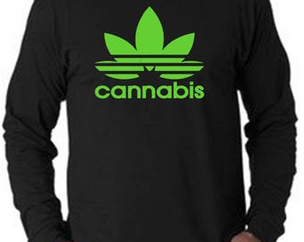 Cannabis Adidas Inspired Sweater Great Gift Idea Stoner Shirt Graphic Shirt Weed Shirt Marijuana Shirt