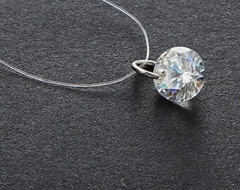 Invisible Necklace,Zirconium invisible Necklace ,Boho Necklace
